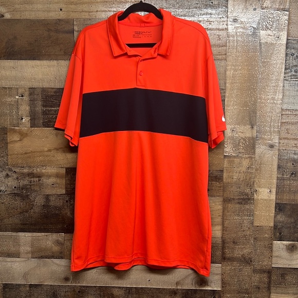 Nike Other - NIke Golf‎ Standard Fit Dri-Fit Orange & Black Polo Men's Size XXL
